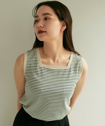 ボーダー ノースリ カットソー TINA：JOJUN