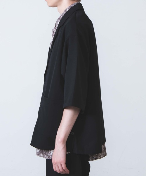 WEGO(ウィゴー)の「WEGO/ハーフスリーブビックシルエット5分袖テーラードジャケット(テーラードジャケット・メンズ・ダークグレー/ブラック・MEDIUM/LARGE)」の19枚目の写真