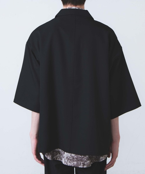 WEGO(ウィゴー)の「WEGO/ハーフスリーブビックシルエット5分袖テーラードジャケット(テーラードジャケット・メンズ・ダークグレー/ブラック・MEDIUM/LARGE)」の6枚目の写真