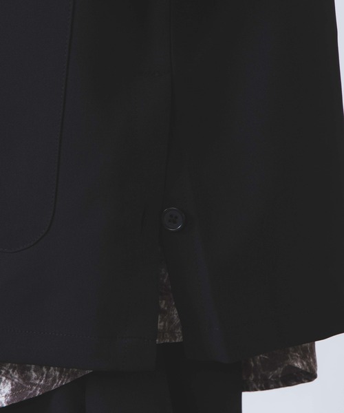 WEGO(ウィゴー)の「WEGO/ハーフスリーブビックシルエット5分袖テーラードジャケット(テーラードジャケット・メンズ・ダークグレー/ブラック・MEDIUM/LARGE)」の4枚目の写真