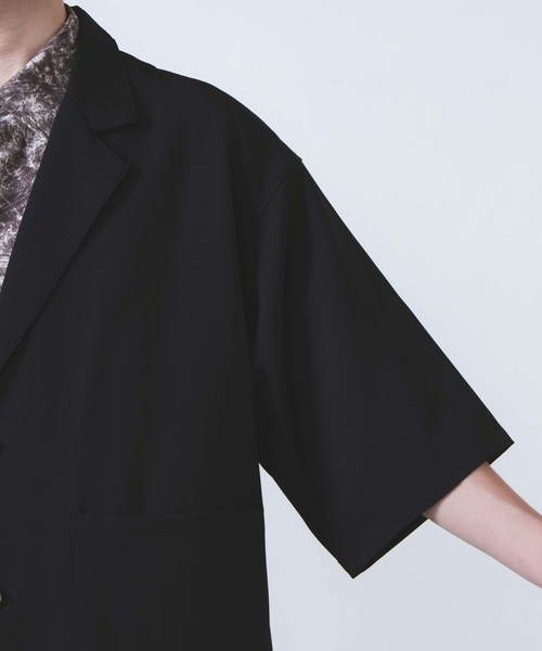 WEGO(ウィゴー)の「WEGO/ハーフスリーブビックシルエット5分袖テーラードジャケット(テーラードジャケット・メンズ・ダークグレー/ブラック・MEDIUM/LARGE)」の11枚目の写真