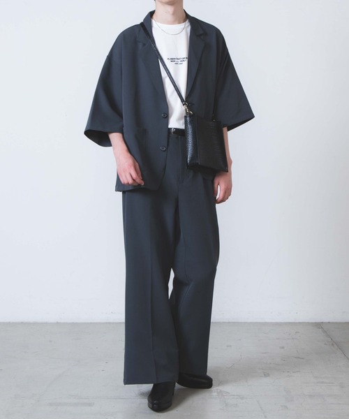 WEGO(ウィゴー)の「WEGO/ハーフスリーブビックシルエット5分袖テーラードジャケット(テーラードジャケット・メンズ・ダークグレー/ブラック・MEDIUM/LARGE)」の18枚目の写真