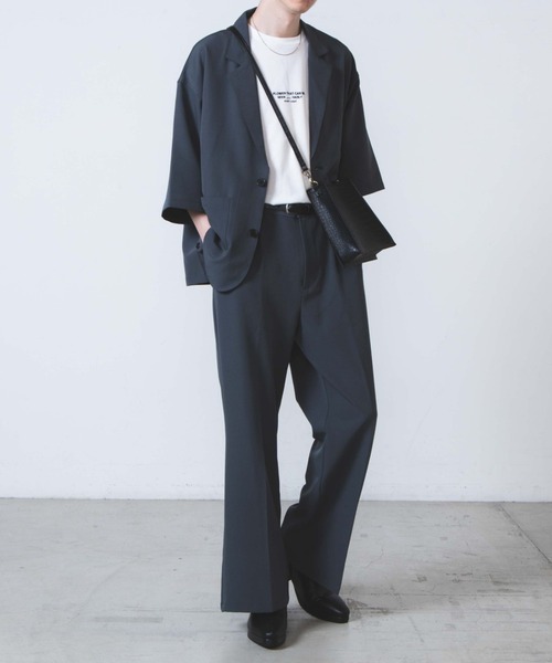 WEGO(ウィゴー)の「WEGO/ハーフスリーブビックシルエット5分袖テーラードジャケット(テーラードジャケット・メンズ・ダークグレー/ブラック・MEDIUM/LARGE)」の14枚目の写真