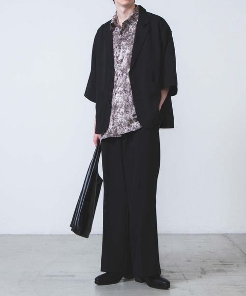 WEGO(ウィゴー)の「WEGO/ハーフスリーブビックシルエット5分袖テーラードジャケット(テーラードジャケット・メンズ・ダークグレー/ブラック・MEDIUM/LARGE)」の10枚目の写真