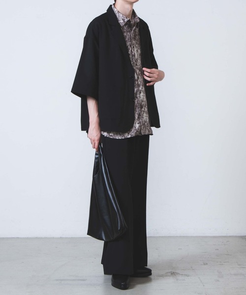 WEGO(ウィゴー)の「WEGO/ハーフスリーブビックシルエット5分袖テーラードジャケット(テーラードジャケット・メンズ・ダークグレー/ブラック・MEDIUM/LARGE)」の12枚目の写真