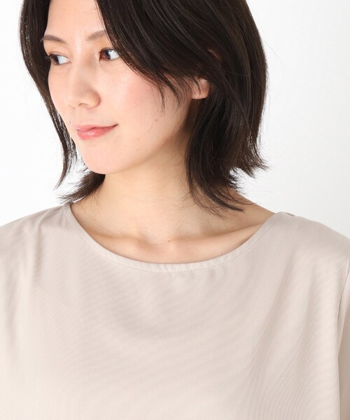 SHOO・LA・RUE（シューラルー）の「◆異素材切替重ね着風ワンピース（ワンピース・レディース・ベージュ/ネイビー・02/03/04）」の5枚目の写真