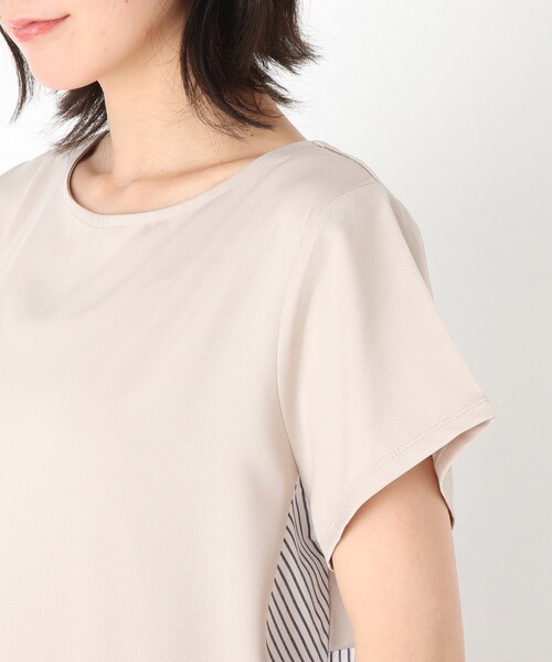 SHOO・LA・RUE（シューラルー）の「◆異素材切替重ね着風ワンピース（ワンピース・レディース・ベージュ/ネイビー・02/03/04）」の7枚目の写真