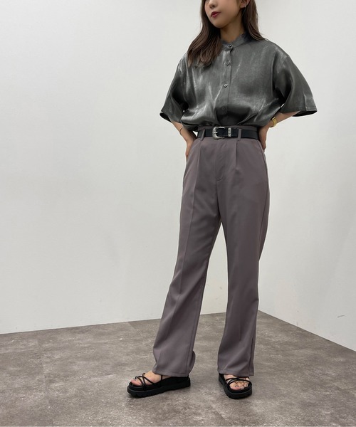 apres jour mignon(アプレジュールミニョン)の「ラメクロスシャツ【ZOZOTOWN限定アイテム】(シャツ/ブラウス・レディース・チャコールグレー/ダークブルー/パープル・X-LARGE/フリー)」の8枚目の写真