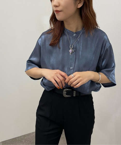 apres jour mignon(アプレジュールミニョン)の「ラメクロスシャツ【ZOZOTOWN限定アイテム】(シャツ/ブラウス・レディース・チャコールグレー/ダークブルー/パープル・X-LARGE/フリー)」の12枚目の写真