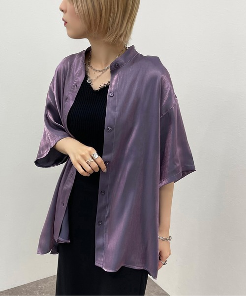apres jour mignon(アプレジュールミニョン)の「ラメクロスシャツ【ZOZOTOWN限定アイテム】(シャツ/ブラウス・レディース・チャコールグレー/ダークブルー/パープル・X-LARGE/フリー)」の19枚目の写真