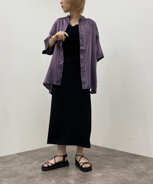 apres jour mignon(アプレジュールミニョン)の「ラメクロスシャツ【ZOZOTOWN限定アイテム】(シャツ/ブラウス・レディース・チャコールグレー/ダークブルー/パープル・X-LARGE/フリー)」の21枚目の写真