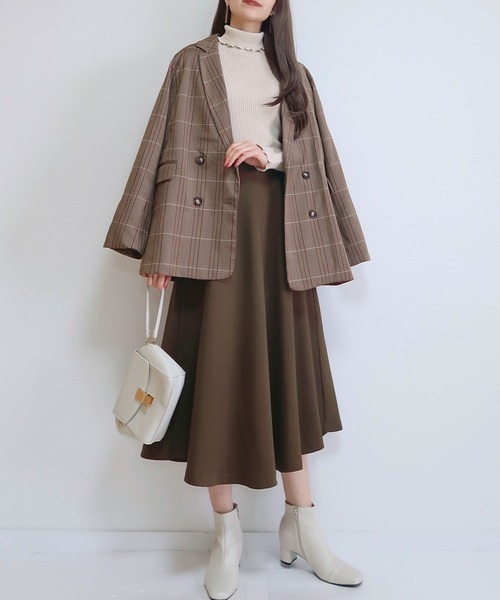 PURIL(ピュリル)の「【PURIL】《セットアップ対応》TRミモレ丈フレアスカート(スカート・レディース・ブラウン/カーキ/ボルドー/ブラック/ベージュ/グリーン・S/M)」の3枚目の写真