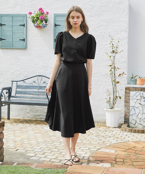 PURIL(ピュリル)の「【PURIL】《セットアップ対応》TRミモレ丈フレアスカート(スカート・レディース・ブラウン/カーキ/ボルドー/ブラック/ベージュ/グリーン・S/M)」の11枚目の写真