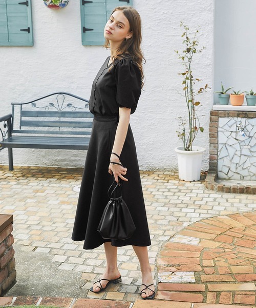 PURIL(ピュリル)の「【PURIL】《セットアップ対応》TRミモレ丈フレアスカート(スカート・レディース・ブラウン/カーキ/ボルドー/ブラック/ベージュ/グリーン・S/M)」の15枚目の写真