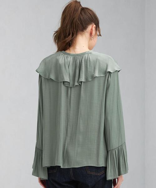 green label relaxing(グリーンレーベルリラクシング)の「ビッグ フリル カラー ブラウス(シャツ/ブラウス・レディース・ブラック/ライム/その他1・FREE)」の6枚目の写真