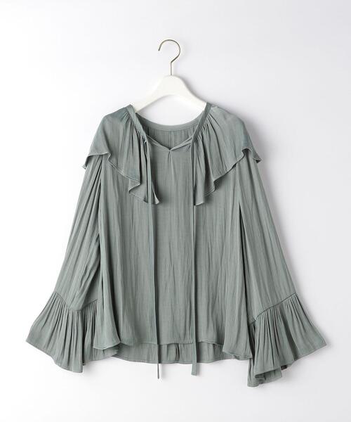 green label relaxing(グリーンレーベルリラクシング)の「ビッグ フリル カラー ブラウス(シャツ/ブラウス・レディース・ブラック/ライム/その他1・FREE)」の12枚目の写真