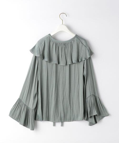 green label relaxing(グリーンレーベルリラクシング)の「ビッグ フリル カラー ブラウス(シャツ/ブラウス・レディース・ブラック/ライム/その他1・FREE)」の13枚目の写真