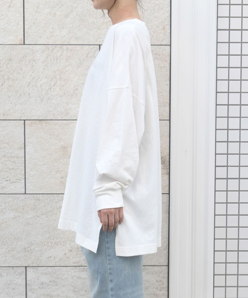 CORNERS（コーナーズ）の「カレッジロゴ　BIG　Tee（Tシャツ/カットソー・レディース・オフホワイト/グリーン/オートミール/スミクロ・FREE）」の5枚目の写真