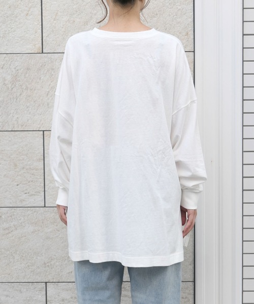 CORNERS（コーナーズ）の「カレッジロゴ　BIG　Tee（Tシャツ/カットソー・レディース・オフホワイト/グリーン/オートミール/スミクロ・FREE）」の8枚目の写真