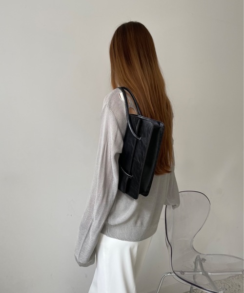 Didot.showroom(ディドット ショールーム)の「leather square handle bag(ハンドバッグ・レディース・ブラック/イエロー/グリーン/アイボリー・FREE)」の21枚目の写真