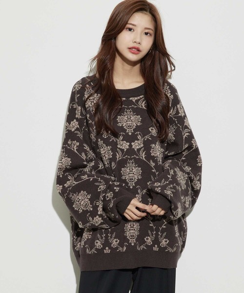 JUNRED(ジュンレッド)の「ジャガードニットプルオーバー(ニット/セーター・メンズ・ベージュ/キャメル/ブラック/ライトグレー・S/M/L)」の4枚目の写真