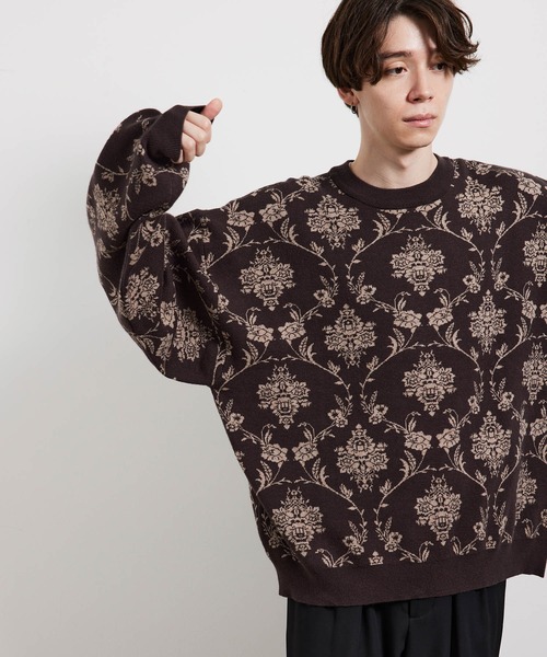 JUNRED(ジュンレッド)の「ジャガードニットプルオーバー(ニット/セーター・メンズ・ベージュ/キャメル/ブラック/ライトグレー・S/M/L)」の12枚目の写真