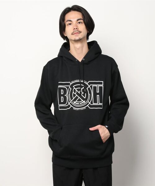 BOUNTY HUNTER(バウンティーハンター)の「BxH MOBIUS NIKO LOGO Pullover Pk(パーカー・メンズ・ブラック・SMALL/MEDIUM/LARGE/X-LARGE)」の1枚目の写真