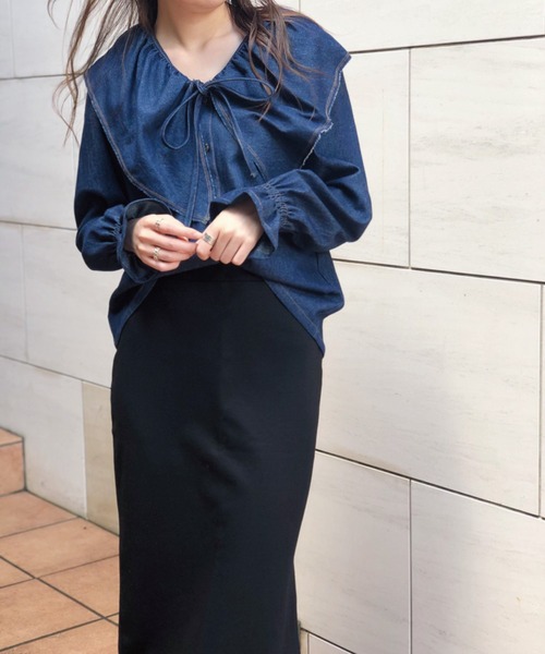 Banner Barrett（バナーバレット）の「デニムブラウス（シャツ/ブラウス・レディース・ワンウォッシュ/ブルー系その他・38）」の5枚目の写真