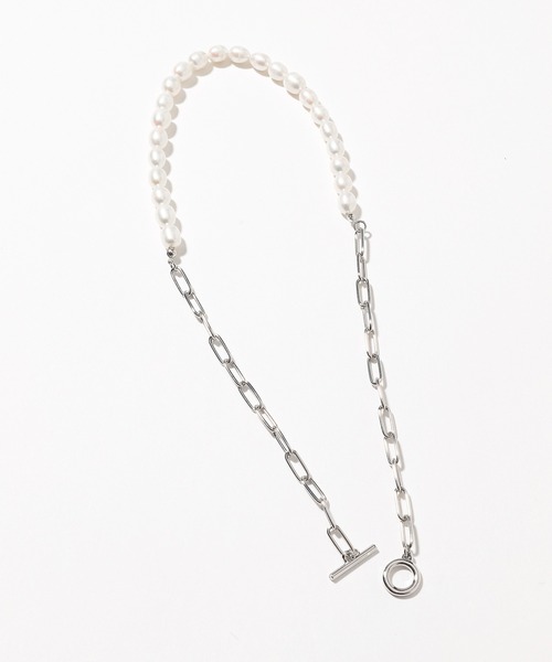 PBLIM（ページボーイリム）の「【PAGEBOYLIM】パールチェーンネックレス（ネックレス・レディース・シルバーグレー・FREE）」の6枚目の写真