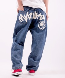 【MISHKA】キープウォッチ＆ブランドロゴプリント デニムパンツ