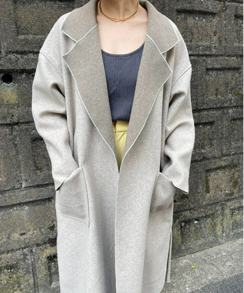 AIC.（エーアイシー）の「ダブルフェイスガウンロングコート（チェスターコート・レディース・グレー/モカ/アイボリー・FREE）」の12枚目の写真