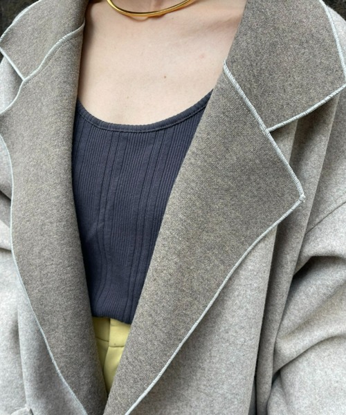 AIC.（エーアイシー）の「ダブルフェイスガウンロングコート（チェスターコート・レディース・グレー/モカ/アイボリー・FREE）」の5枚目の写真