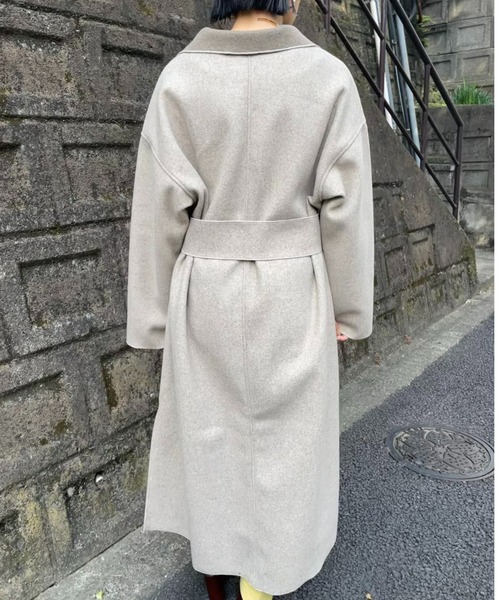 AIC.（エーアイシー）の「ダブルフェイスガウンロングコート（チェスターコート・レディース・グレー/モカ/アイボリー・FREE）」の9枚目の写真