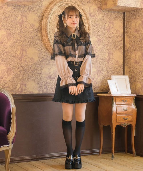 ROJITA(ロジータ)の「チュールシアーケープブラウス(シャツ/ブラウス・レディース・ホワイト/ブラック/ピンク・FREE)」の6枚目の写真