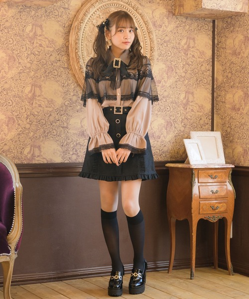 ROJITA(ロジータ)の「チュールシアーケープブラウス(シャツ/ブラウス・レディース・ホワイト/ブラック/ピンク・FREE)」の18枚目の写真