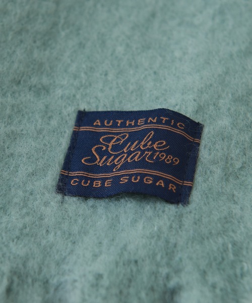 CUBE SUGAR(キューブシュガー)の「洗えるウォッシャブルニットふわふわバルキーマフラー(マフラー・レディース・アイボリー/グリーン系その他/カーキ/ブラウン/イエロー×グレー・M)」の12枚目の写真