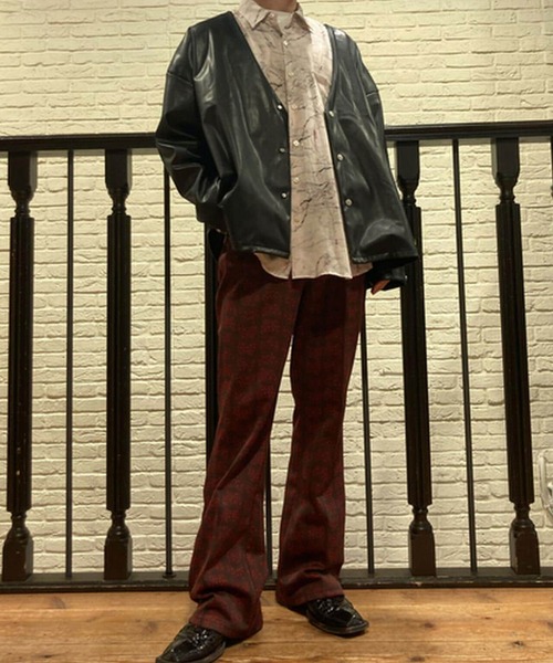 DANKE SCHON（ダンケシェーン）の「DankeSchon/ダンケシェーン/エコレザーカーディガン/EcoLether Cardigan（カーディガン/ボレロ・メンズ・ブラック・FREE）」の18枚目の写真