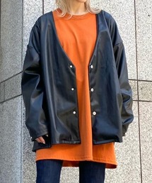 DANKE SCHON | DankeSchon/ダンケシェーン/エコレザーカーディガン/EcoLether Cardigan(カーディガン/ボレロ)