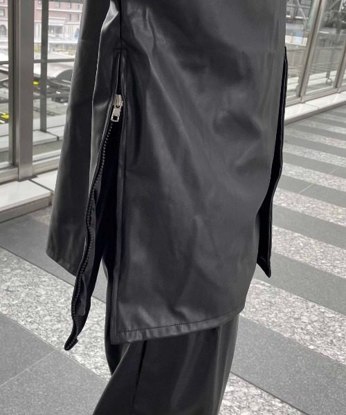 DANKE SCHON（ダンケシェーン）の「DankeSchon/ダンケシェーン/エコレザーカーディガン/EcoLether Cardigan（カーディガン/ボレロ・メンズ・ブラック・FREE）」の9枚目の写真