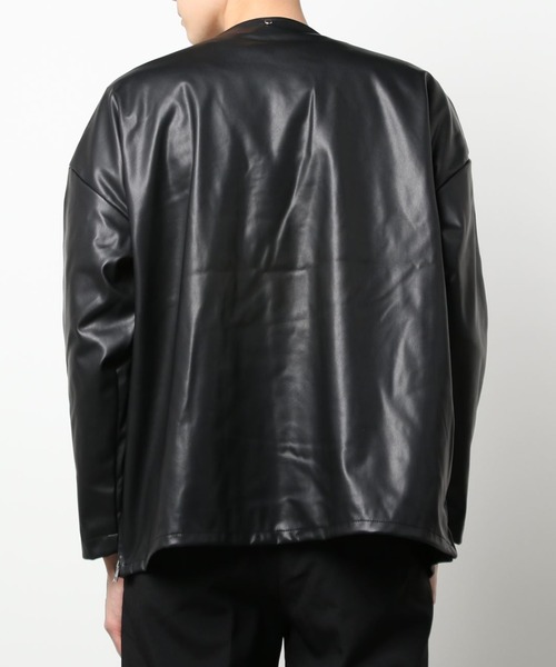 DANKE SCHON（ダンケシェーン）の「DankeSchon/ダンケシェーン/エコレザーカーディガン/EcoLether Cardigan（カーディガン/ボレロ・メンズ・ブラック・FREE）」の12枚目の写真