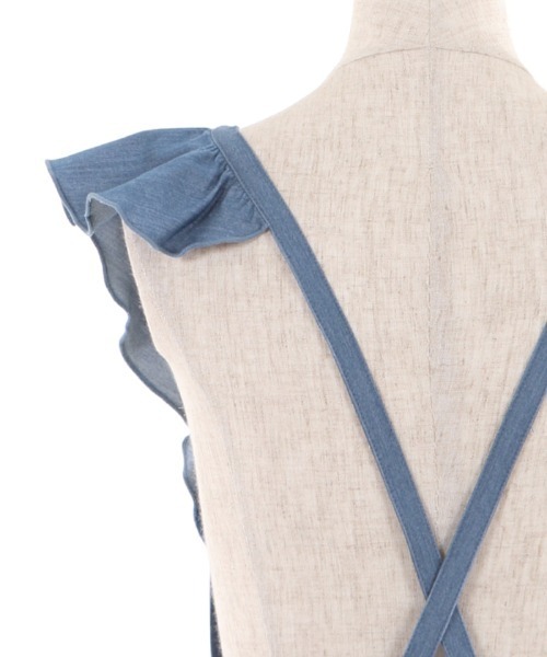 axes femme（アクシーズファム）の「デニム風フリルエプロン（エプロン・レディース・ブルー/ネイビー・MEDIUM）」の11枚目の写真