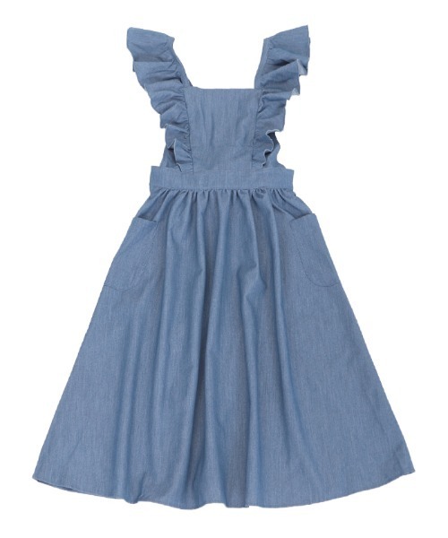 axes femme（アクシーズファム）の「デニム風フリルエプロン（エプロン・レディース・ブルー/ネイビー・MEDIUM）」の5枚目の写真