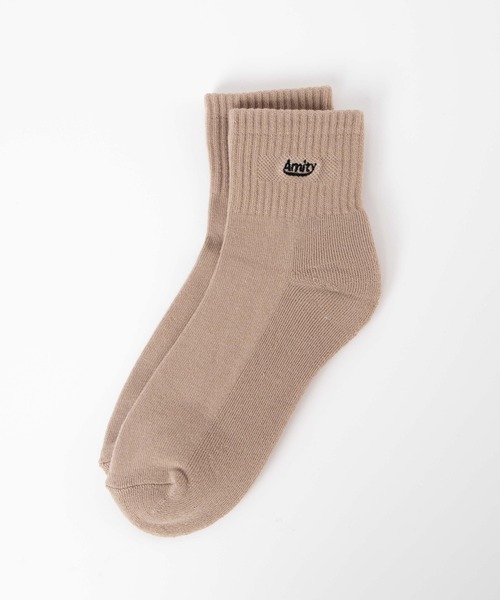 WEGO（ウィゴー）の「WEGO/Amity刺繍アンクルパイルソックス（ソックス/靴下・レディース・グリーン/ホワイト/ベージュ/ブラック/パープル・23-25cm）」の4枚目の写真
