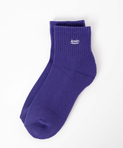 WEGO（ウィゴー）の「WEGO/Amity刺繍アンクルパイルソックス（ソックス/靴下・レディース・グリーン/ホワイト/ベージュ/ブラック/パープル・23-25cm）」の5枚目の写真