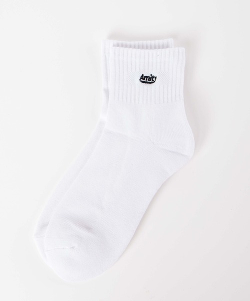 WEGO（ウィゴー）の「WEGO/Amity刺繍アンクルパイルソックス（ソックス/靴下・レディース・グリーン/ホワイト/ベージュ/ブラック/パープル・23-25cm）」の2枚目の写真