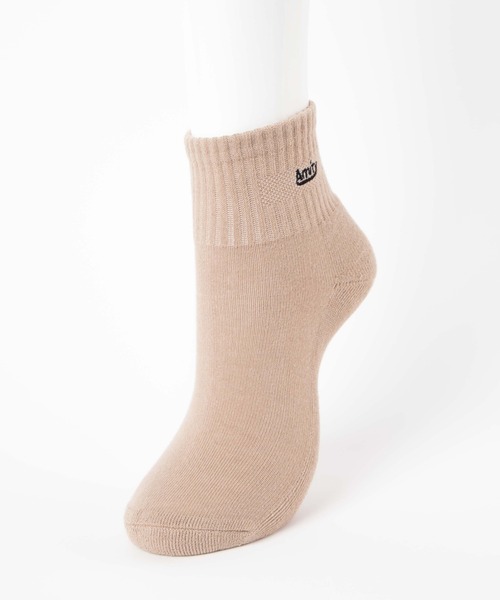 WEGO（ウィゴー）の「WEGO/Amity刺繍アンクルパイルソックス（ソックス/靴下・レディース・グリーン/ホワイト/ベージュ/ブラック/パープル・23-25cm）」の6枚目の写真