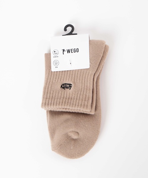 WEGO（ウィゴー）の「WEGO/Amity刺繍アンクルパイルソックス（ソックス/靴下・レディース・グリーン/ホワイト/ベージュ/ブラック/パープル・23-25cm）」の8枚目の写真
