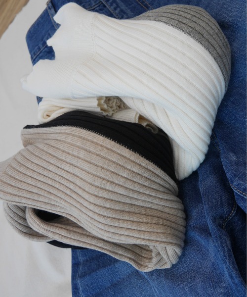 AZUL ENCANTO(アズールエンカント)の「バイカラーニット(ニット/セーター・レディース・ベージュ/オフホワイト・FREE)」の13枚目の写真