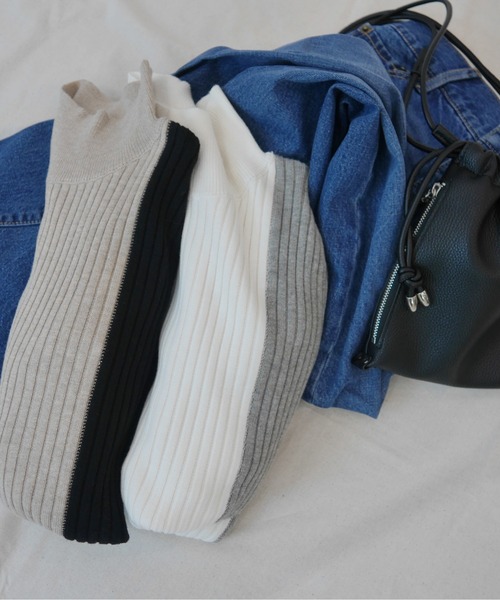 AZUL ENCANTO(アズールエンカント)の「バイカラーニット(ニット/セーター・レディース・ベージュ/オフホワイト・FREE)」の16枚目の写真