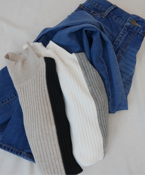 AZUL ENCANTO(アズールエンカント)の「バイカラーニット(ニット/セーター・レディース・ベージュ/オフホワイト・FREE)」の10枚目の写真